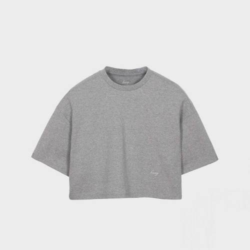 韩国haag正品方形露脐短袖T恤