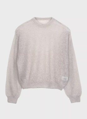 【haag直营】海马毛长袖针织毛衣a kid mohair round knit