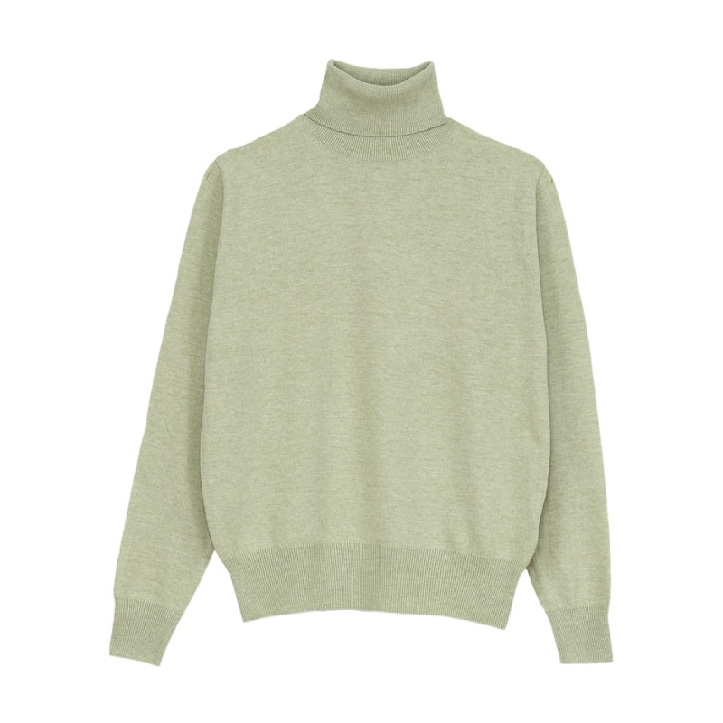 haag羊毛混纺高领套头水果色毛衣