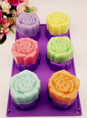 玫瑰花硅胶模具DIY手工皂肥皂模型蛋糕辅食果冻布丁冰块模110克