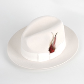 休闲时尚 羊毛白色礼帽街舞帽爵士帽表演帽舞台帽羊毛毡帽子男女士