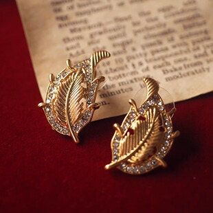 Trifari翠法丽中古vintage耳环耳夹拉丝珍珠欧美风无耳洞生日缎带