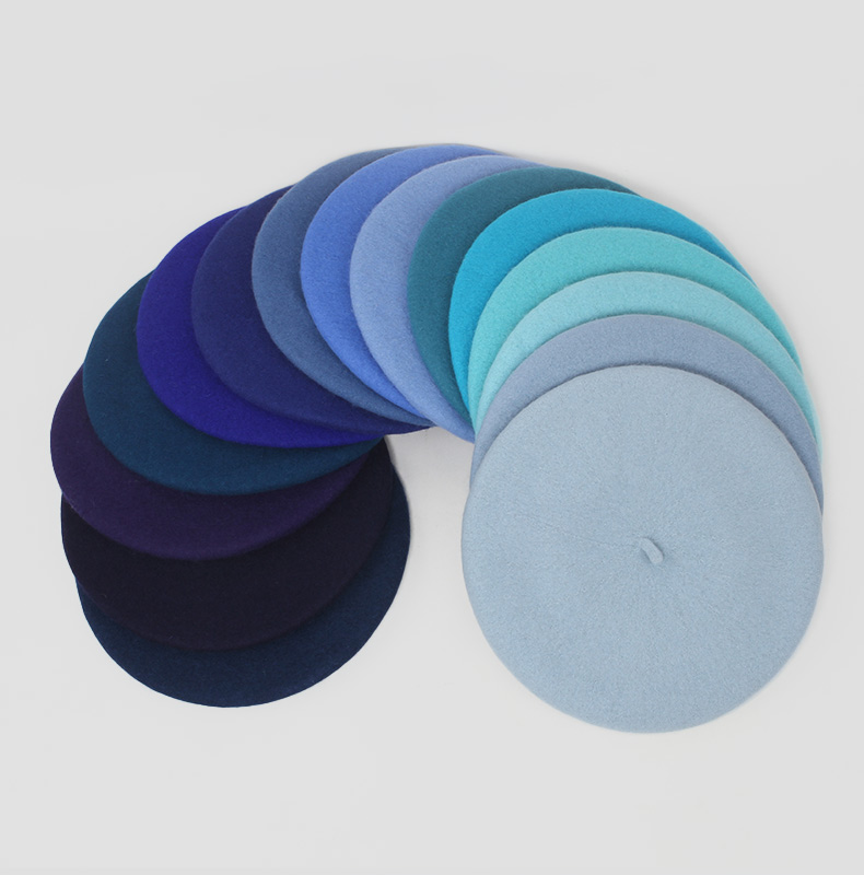 帽子谷木依贝雷帽蓝色法式