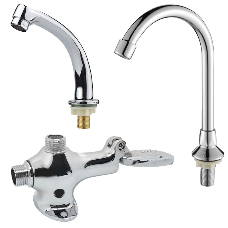 脚踩式 脚踏式  洗脸盆龙头 脚踏式阀门开关 洗手池单孔水龙头