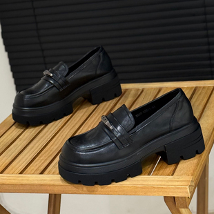 6cm厚底乐福鞋女2025秋季新款英伦风小皮鞋增高显腿长jk制服单鞋