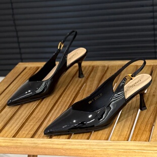 后绊带浅口单鞋 尖头包头凉鞋 气质7cm细跟高跟鞋 时尚 女夏2026爆款