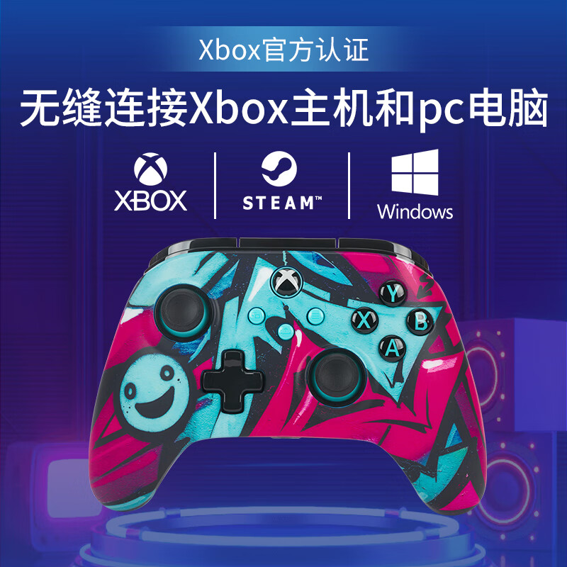 PowerA微软官方授权XBOX游戏手柄野性涂鸦PC电脑原神黑神话悟空