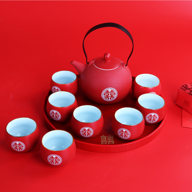 结婚茶具套装茶壶茶杯敬茶杯礼物