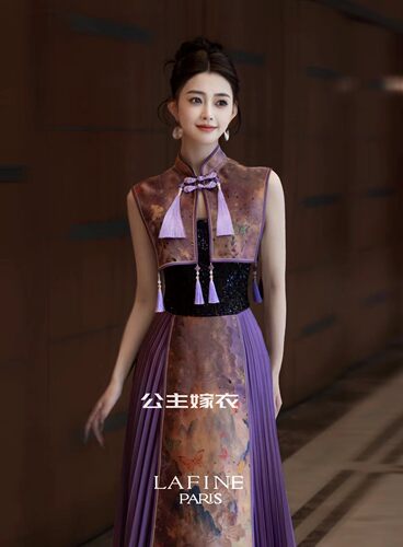 出租LAFINE法国兰斐【归燕】新娘敬酒迎宾国风新中式结婚小众礼服