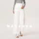 秋冬2026新款 MASANON孕妇白色牛仔裤 春外穿小个子九分加厚阔腿裤
