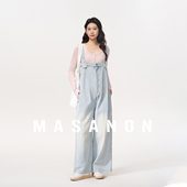 春夏季 MASANON孕妇牛仔背带裤 孕期不勒肚子长裤 2026新款 外穿 春装