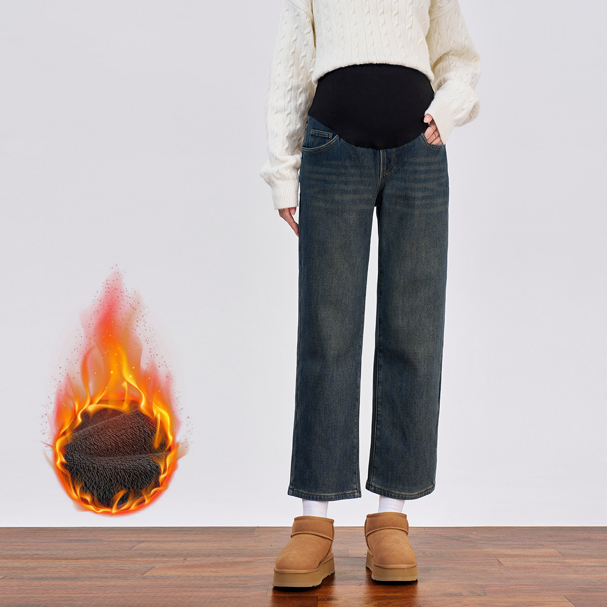 孕妇牛仔裤冬季加绒加厚2026新款小个子复古直筒烟管裤子秋冬外穿,孕妇装/孕产妇用品/营养,孕妇休闲裤,淘宝优惠券,粉丝福利购,淘宝优惠卷