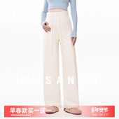 子春秋外穿小个子阔腿裤 孕期大码 不勒肚子长裤 MASANON孕妇裤 春装