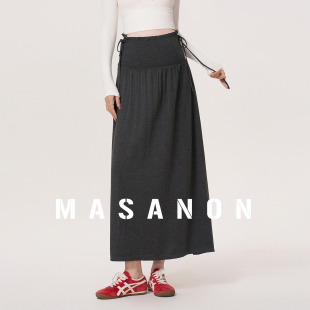 孕期托腹加厚半裙小个子秋冬 长款 MASANON孕妇半身裙2025新款 秋装