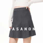 MASANON孕妇半身裙春装 2026新款 孕期针织短裙小个子托腹百褶裙秋