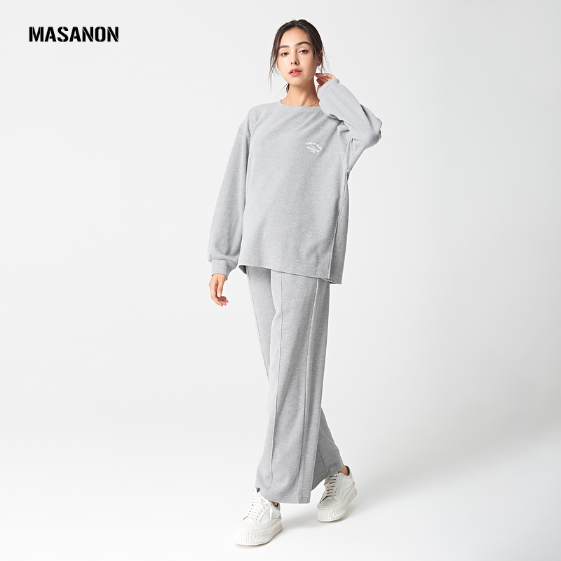 MASANON孕妇套装春季2023新款外出休闲长袖卫衣宽松阔腿裤两件套