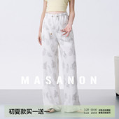 子夏薄款 夏季 外穿亚麻阔腿裤 孕期小个子抽绳休闲裤 2026新款 孕妇裤