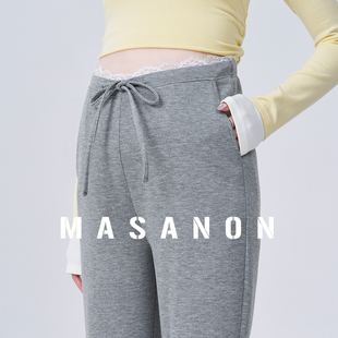 孕妇裤秋外穿2026新款小个子抽绳微喇裤不勒肚子孕晚期喇叭裤春秋