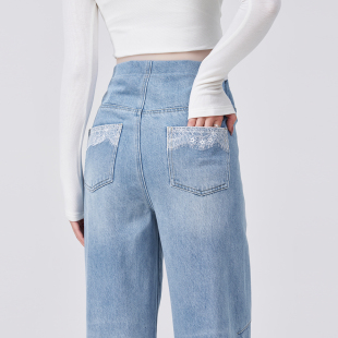 子秋季 小个子托腹直筒裤 外穿镰刀裤 秋装 孕妇牛仔裤 2025新款 秋冬款