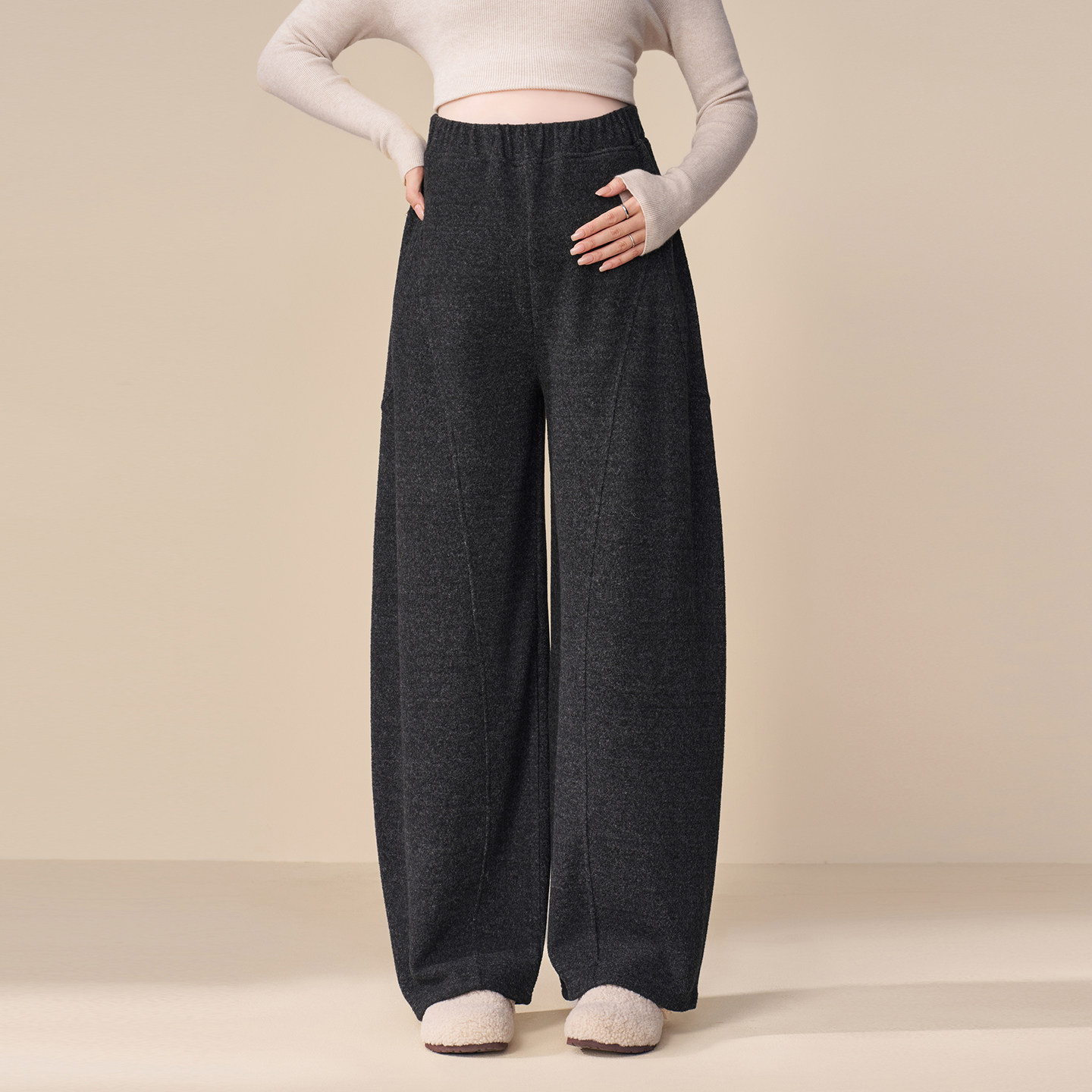 MASANON孕妇加绒裤子2026新款毛呢阔腿弯刀裤不勒肚子加厚冬外穿,孕妇装/孕产妇用品/营养,孕妇休闲裤,淘宝优惠券,粉丝福利购,淘宝优惠卷