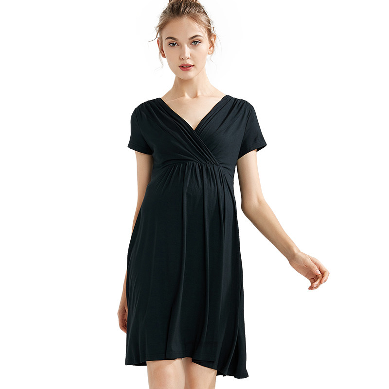 MATERNITY DRESS SUMMER 2025 NEW SUMMER STYLE FASHION FRENCH TEMPERAMENT SHORT SLEEVE V-NECK DRESS SLIM FIT NURSING SKIRT