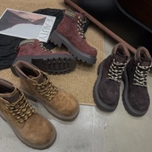 增高轻盈百搭单里潮 女真皮厚底马丁靴时尚 025乐乐家秋冬季 新品