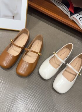 01-31春夏季新品女方头平底一字带玛丽珍鞋软底舒适百搭韩版休闲
