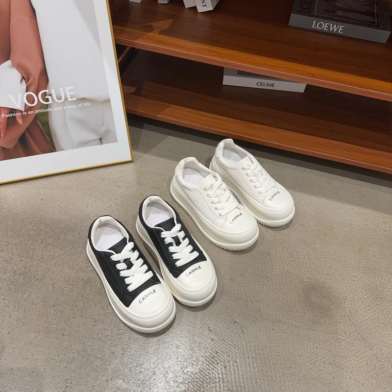 998-16秋季新品女真皮厚底增高休闲鞋系带网红同款休闲鞋韩版潮鞋