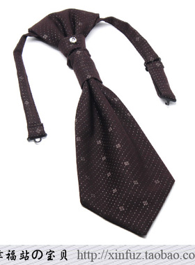 男士西装领带 结婚司仪主持礼服配饰 复古金黄色花纹免打式香港结