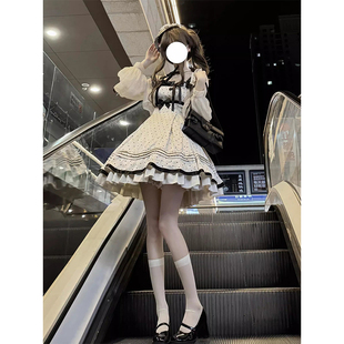 套装 2026春季 开衫 小个子甜美收腰显瘦白色波点Lolita连衣裙 新款