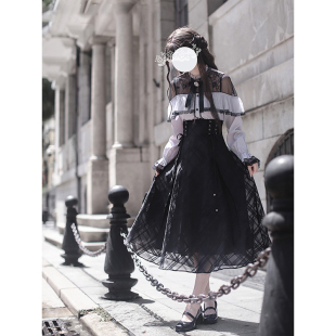 上衣半裙两件套 优雅大小姐斗篷飞袖 日系清楚系温柔风套装 女早秋季