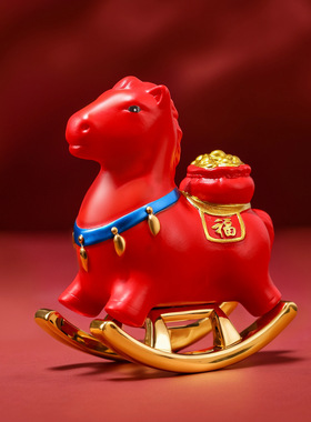 新款吉祥物马年国潮摆件趣味摇摇马桌面装饰新年伴手礼马生肖礼品