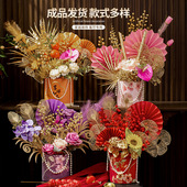新年抱抱桶仿真花插花桶节福桶过年春节喜庆家居摆件年宵花https