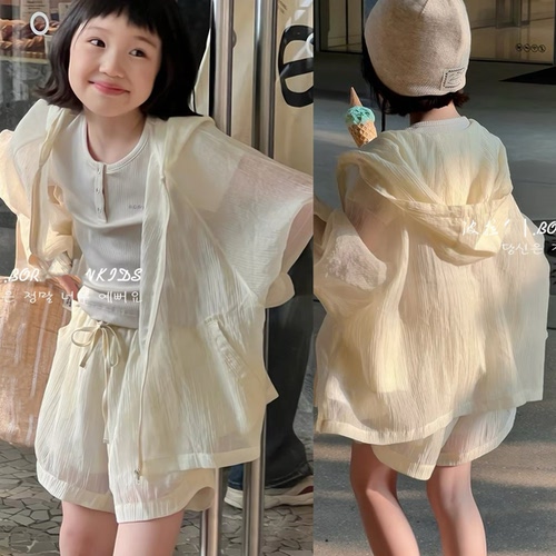 波拉女童夏季新款宽松薄款防晒衣