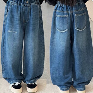 波拉韩国儿童装加绒牛仔裤2026秋冬新款男女童韩版加厚直筒裤年装