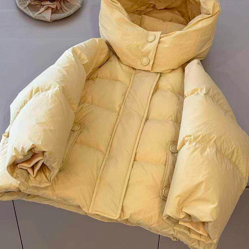 波拉韩国儿童装面包服2025秋冬新款男女童棉服外套90白鸭绒羽绒服