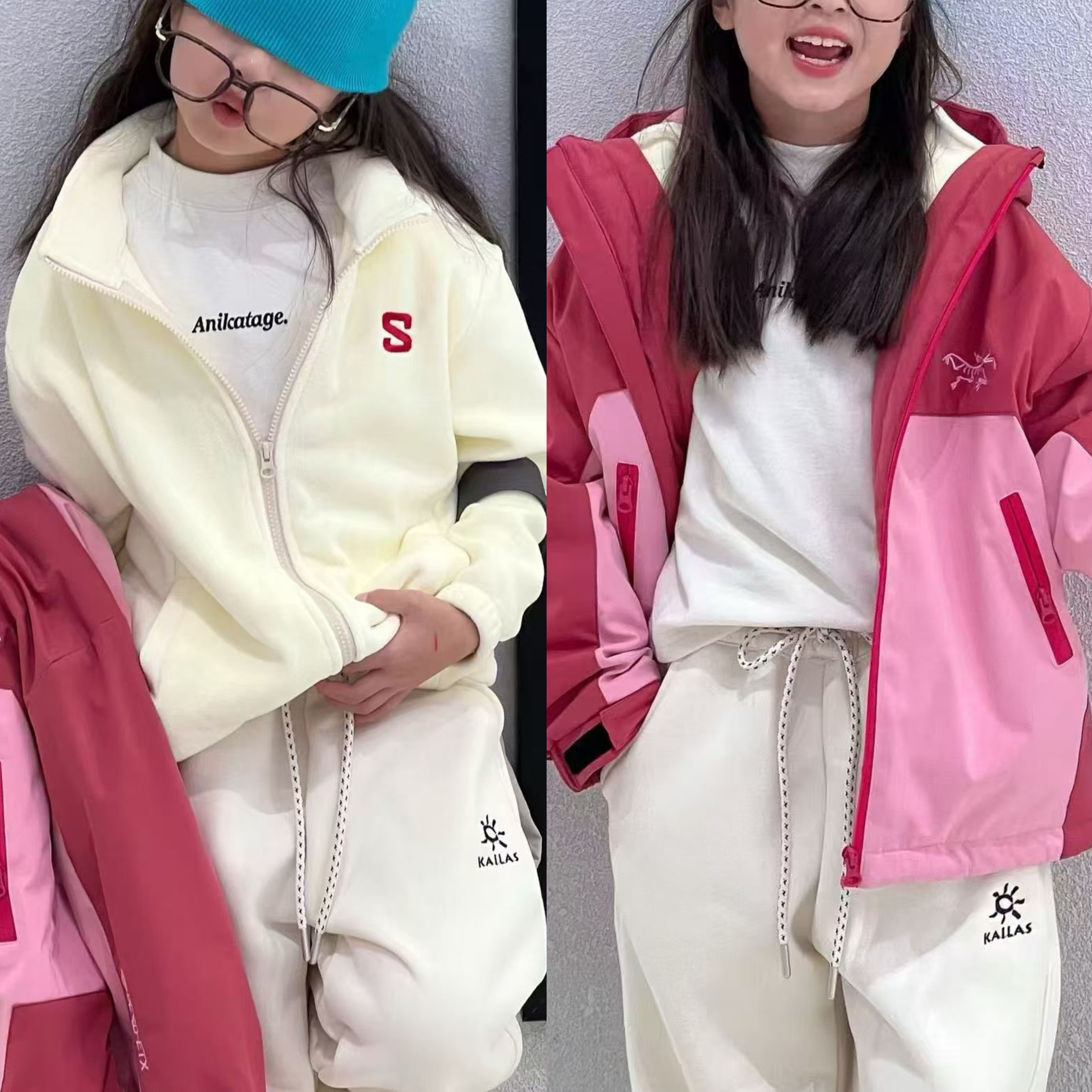 现货波拉韩国童装男女童加棉外套秋冬新款儿童宽松休闲加厚冲锋衣
