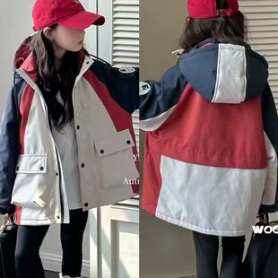 波拉韩国童装儿童加厚棉服工装外套派克服冬装男女童夹棉冲锋衣