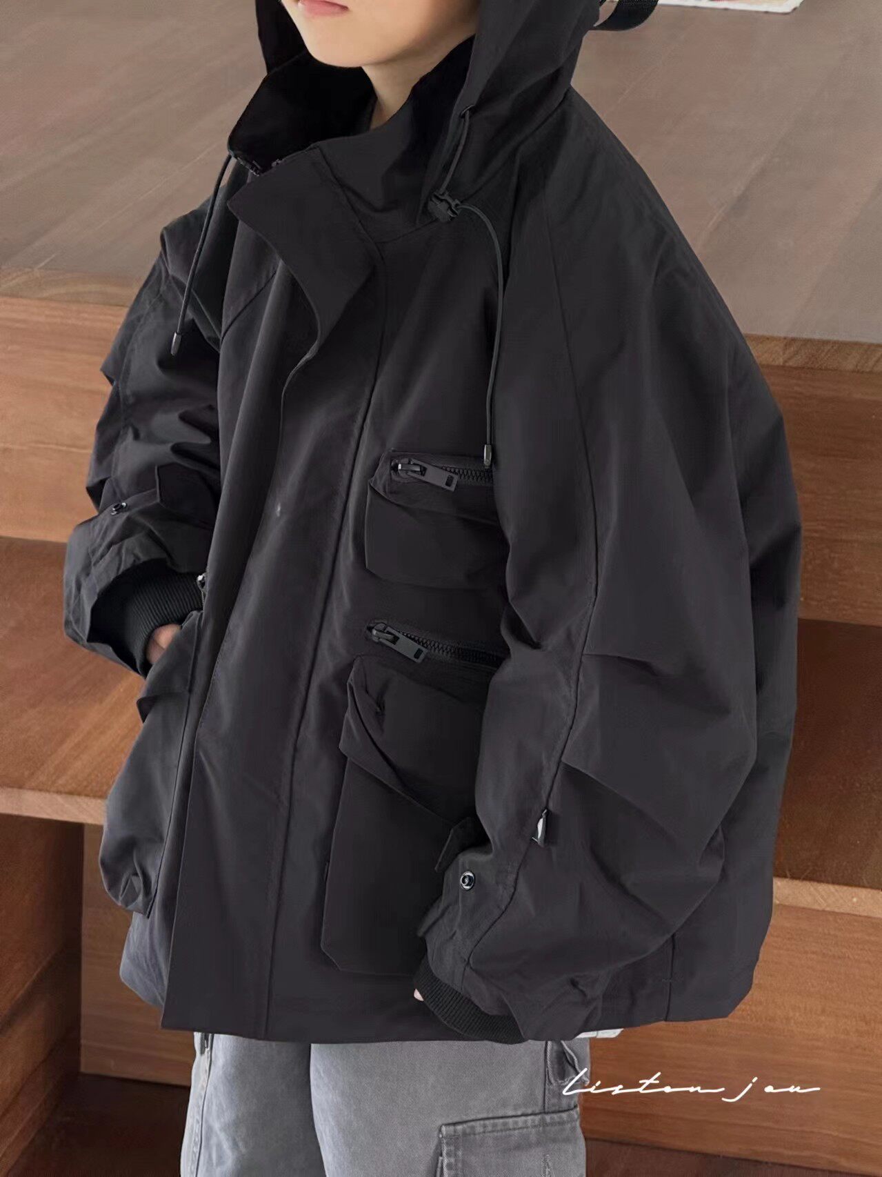 波拉韩国童装儿童夹克衫2026秋冬款中大童工装外套男女童冲锋衣