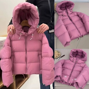 波拉韩国童装男女童连帽羽绒服25冬款90白鸭绒儿童面包服羽绒外套