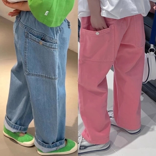 波拉bora韩国童装男女童牛仔裤春秋款儿童裤子韩版中大童休闲裤子