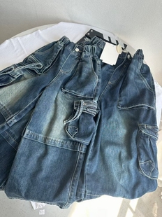 波拉韩国童装儿童牛仔裤春秋新款男女童韩版洋气休闲百搭长裤子潮