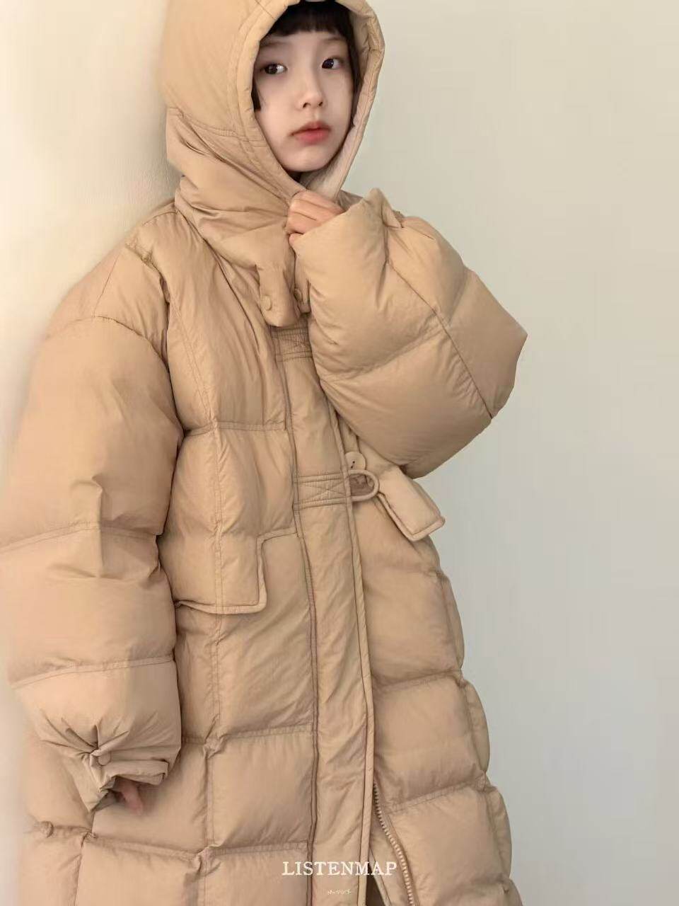 波拉韩国儿童装羽绒服2025冬款男女童中长款加厚保暖外套90白鸭绒