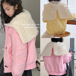 KL波拉韩国童装儿童外套2025秋冬款男女童加绒加厚保暖棉服派克服