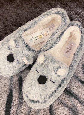 欧单珊瑚绒柔软舒适乐福鞋小企鹅