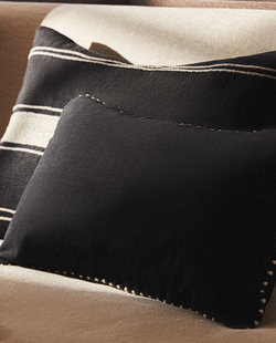 ZaraHome纯棉黑白边线装饰抱枕套客厅家具沙发卧室靠枕套靠垫套
