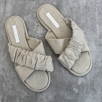 ZaraHome亚麻拖鞋家居鞋女士居家鞋室内鞋