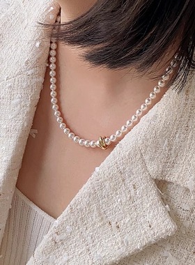 OPs金属隔珠小珍珠项链