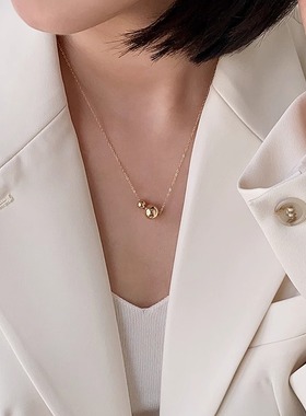 OPs原创设计依偎金珠项链