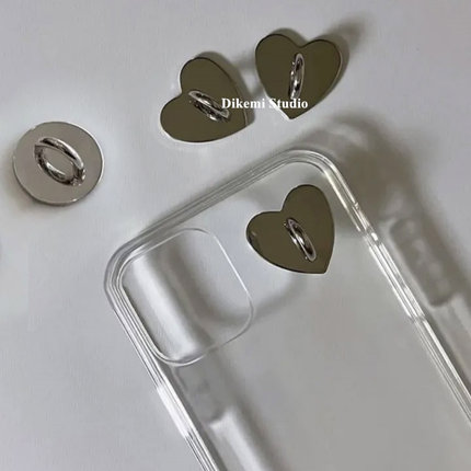 韩国Y2K潮流手机装饰爱心挂钩指环吊坠DIY五金配件无痕背胶底座